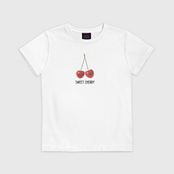 Футболка хлопковая детская Sweet сherry, цвет: белый