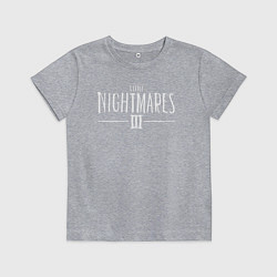Футболка хлопковая детская Litttle nightmares 3 logo, цвет: меланж