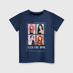 Футболка хлопковая детская Blackpink 4 colors, цвет: тёмно-синий