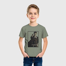 Футболка хлопковая детская Что в коробке Brad Pitt, цвет: авокадо — фото 2