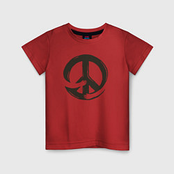 Футболка хлопковая детская Peace hugs, цвет: красный