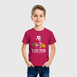 Футболка хлопковая детская Conor take over, цвет: маджента — фото 2