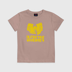 Футболка хлопковая детская Wu-Tang для детей, цвет: пыльно-розовый