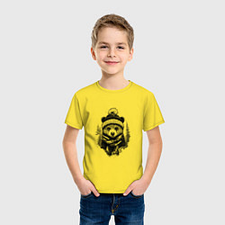 Футболка хлопковая детская Мишка в шапке с помпоном, цвет: желтый — фото 2