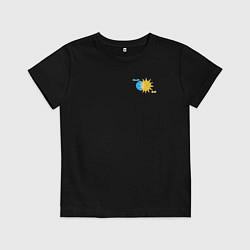 Футболка хлопковая детская Луна и солнце, цвет: черный
