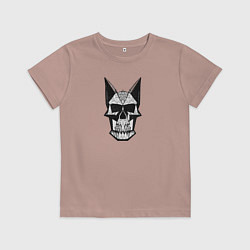 Футболка хлопковая детская Skull symbol, цвет: пыльно-розовый