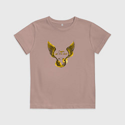 Футболка хлопковая детская Золотой снитч - Гарри Поттер, цвет: пыльно-розовый