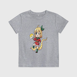 Футболка хлопковая детская Аниме змейка, цвет: меланж