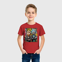 Футболка хлопковая детская Rick an Morty - punk is not dead, цвет: красный — фото 2