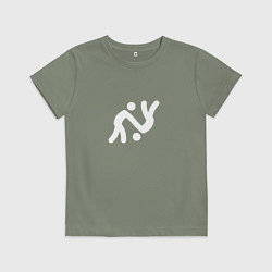 Футболка хлопковая детская Бесконечный человек знак, цвет: авокадо
