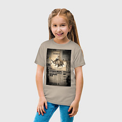 Футболка хлопковая детская Важные новости, цвет: миндальный — фото 2