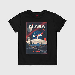 Футболка хлопковая детская NASA ретро, цвет: черный