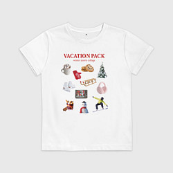 Футболка хлопковая детская Vacation pack, цвет: белый