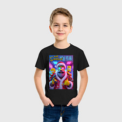 Футболка хлопковая детская Simpsons new year - ai art fantasy, цвет: черный — фото 2