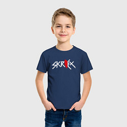 Футболка хлопковая детская Skrillex - logo, цвет: тёмно-синий — фото 2