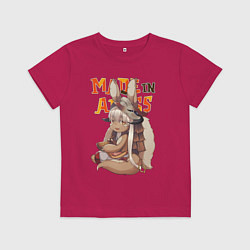 Футболка хлопковая детская Созданный в бездне - Наначи, цвет: маджента