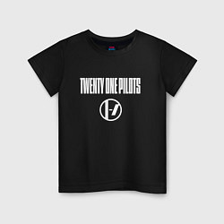 Футболка хлопковая детская Twenty one pilots - logo, цвет: черный