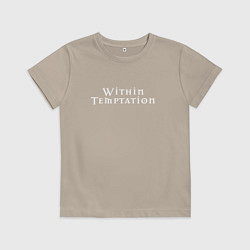 Футболка хлопковая детская Within Temptation: logo, цвет: миндальный