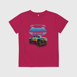 Футболка хлопковая детская Monster truck, цвет: маджента