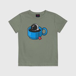 Футболка хлопковая детская Space tea, цвет: авокадо