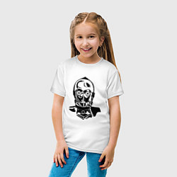 Футболка хлопковая детская Си три пи о, цвет: белый — фото 2