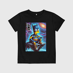 Футболка хлопковая детская Batbart - ai art fantasy, цвет: черный