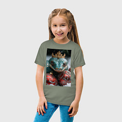 Футболка хлопковая детская Новогодняя змея королева, цвет: авокадо — фото 2