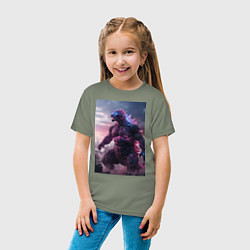 Футболка хлопковая детская Годзилла - король монстров, цвет: авокадо — фото 2