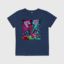 Футболка хлопковая детская Последствие употребления фастфуда, цвет: тёмно-синий