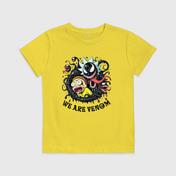 Футболка хлопковая детская We are Venom - fantasy meme, цвет: желтый