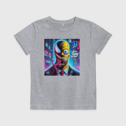 Футболка хлопковая детская Venom-Homer - collaboration, цвет: меланж