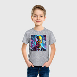 Футболка хлопковая детская Venom-Homer - collaboration, цвет: меланж — фото 2