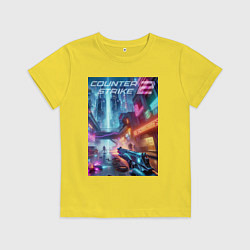 Футболка хлопковая детская Counter Strike 2 - metropolis, цвет: желтый