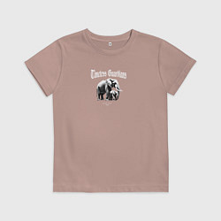 Футболка хлопковая детская Слоновья забота, цвет: пыльно-розовый