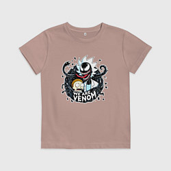 Футболка хлопковая детская Morty and Rick-Venom - meme, цвет: пыльно-розовый