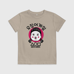 Футболка хлопковая детская South Korea girl, цвет: миндальный
