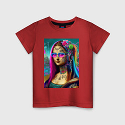 Футболка хлопковая детская The Gioconda of our days is eclectic, цвет: красный