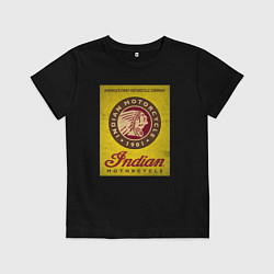 Футболка хлопковая детская Indian motorcycle, цвет: черный