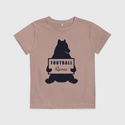 Футболка хлопковая детская Bear football, цвет: пыльно-розовый