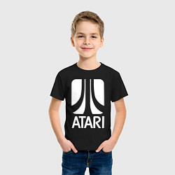 Футболка хлопковая детская Atari logo white, цвет: черный — фото 2