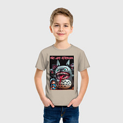 Футболка хлопковая детская Totoro-Venom - ai art fantasy, цвет: миндальный — фото 2