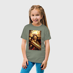 Футболка хлопковая детская Император человечества - Вархаммер 40000, цвет: авокадо — фото 2