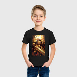 Футболка хлопковая детская Император человечества - Вархаммер 40000, цвет: черный — фото 2