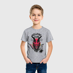 Футболка хлопковая детская Hellfire club demon, цвет: меланж — фото 2