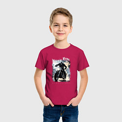 Футболка хлопковая детская Hells biker, цвет: маджента — фото 2