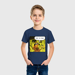 Футболка хлопковая детская Пес - все в порядке, цвет: тёмно-синий — фото 2