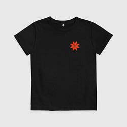 Футболка хлопковая детская Символ оберег алатырь, цвет: черный