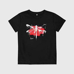 Футболка хлопковая детская Dragonfly graffiti, цвет: черный