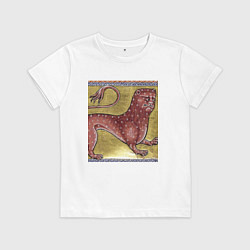 Футболка хлопковая детская Страдающее средневековье зверек мем, цвет: белый