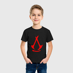 Футболка хлопковая детская Assassins creed - shadows logotype, цвет: черный — фото 2